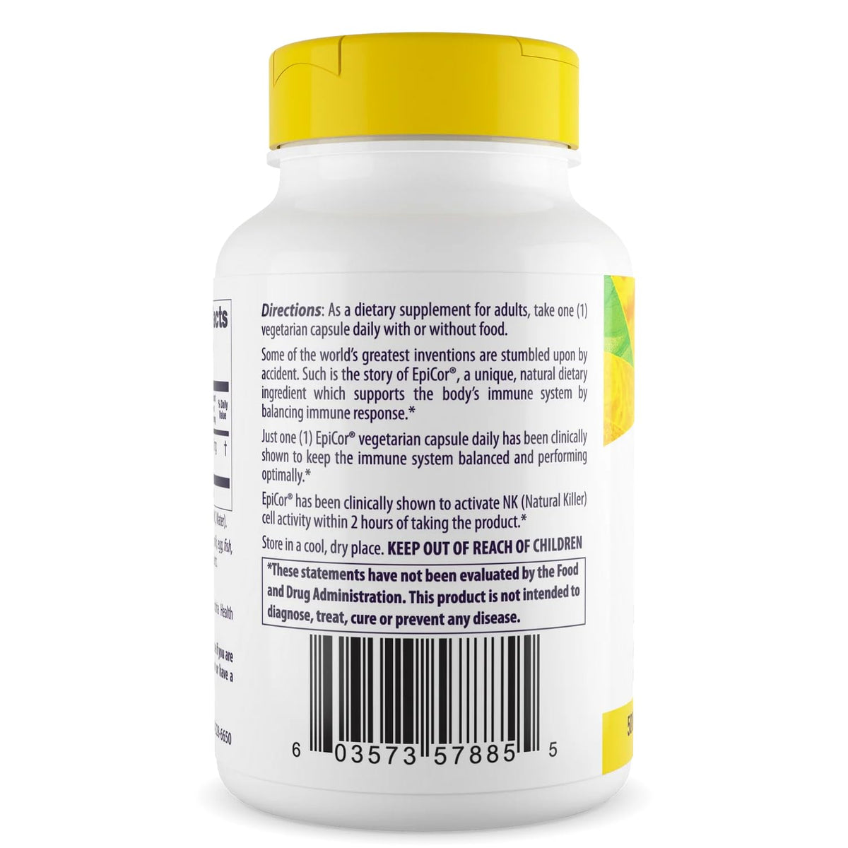 Healthy Origins EpiCor Levure Séchée 500 mg gélules végétales côté