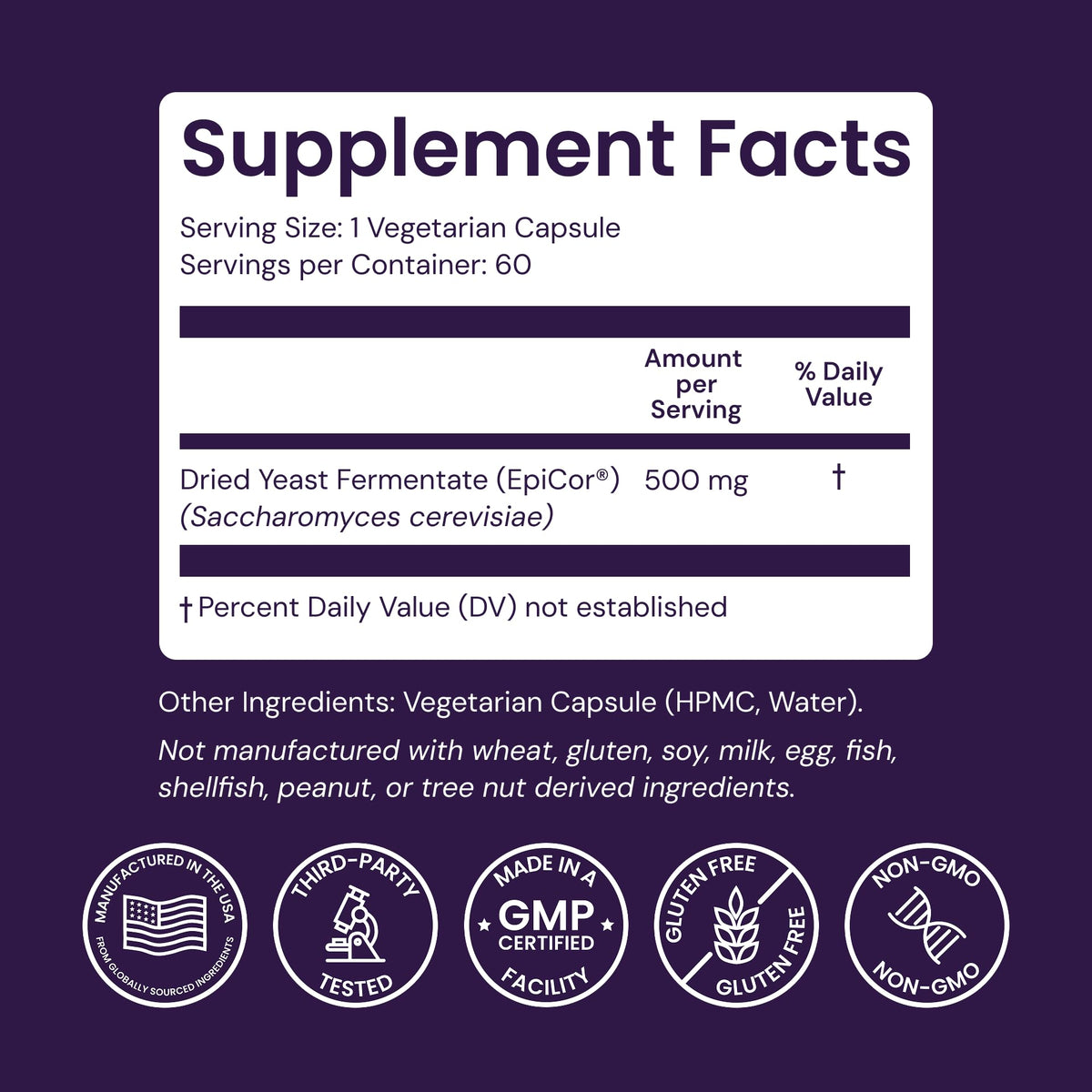 Healthy Origins EpiCor Levure Séchée 500 mg gélules végétales en contexte