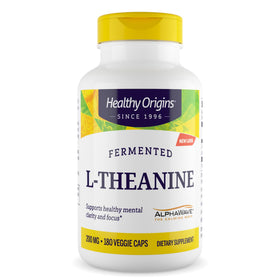 Healthy Origins L-Theanine AlphaWave 200 mg 180 Caps Végétales front view