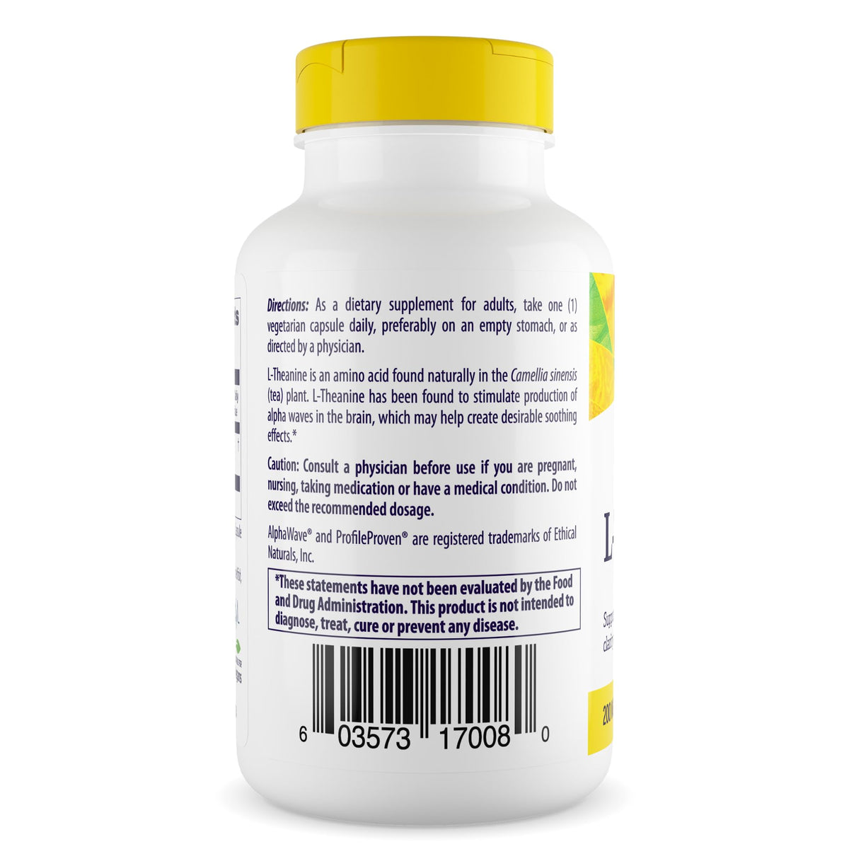 Healthy Origins L-Theanine AlphaWave bottle with label
