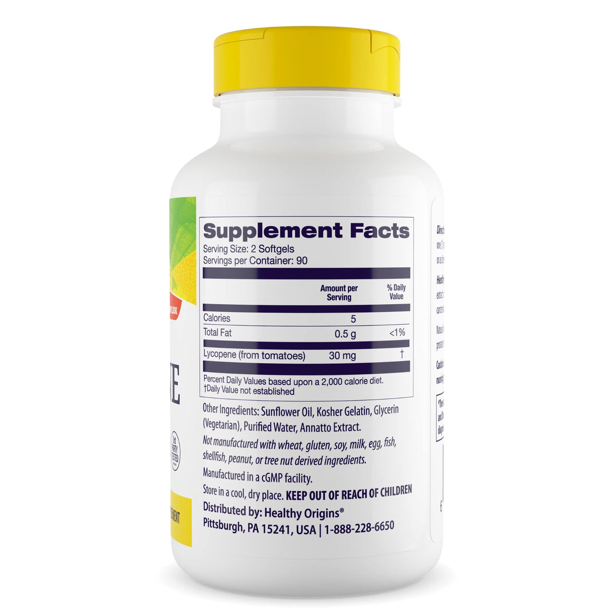 Healthy Origins Lycopène 15 mg gélules molles arrière