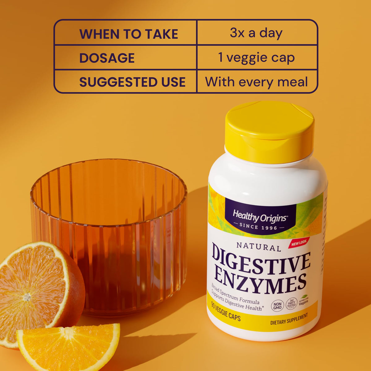 Healthy Origins Multi-Enzymes 90 gélules végétales ouvertes