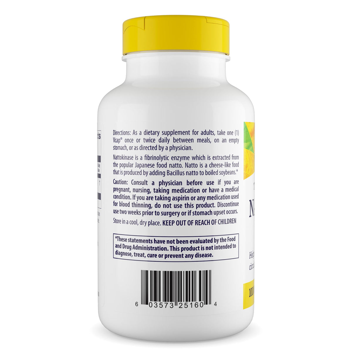 Healthy Origins Nattokinase 100 mg gélules végétales côté