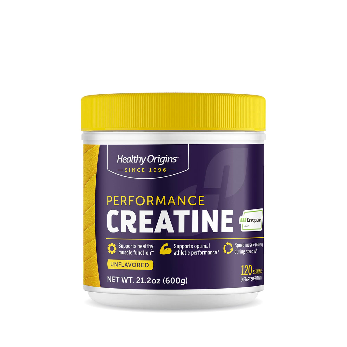 Healthy Origins Poudre de Créatine Monohydrate Creapure 600g vue avant