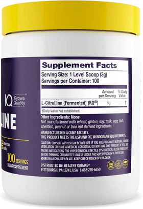 Healthy Origins Poudre de L-Citrulline 300g vue arrière