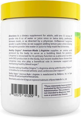 Healthy Origins Poudre L-Arginine 300g étiquette