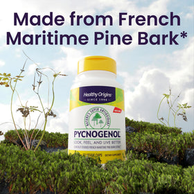 Healthy Origins Pycnogenol 100 mg, vue de côté du flacon
