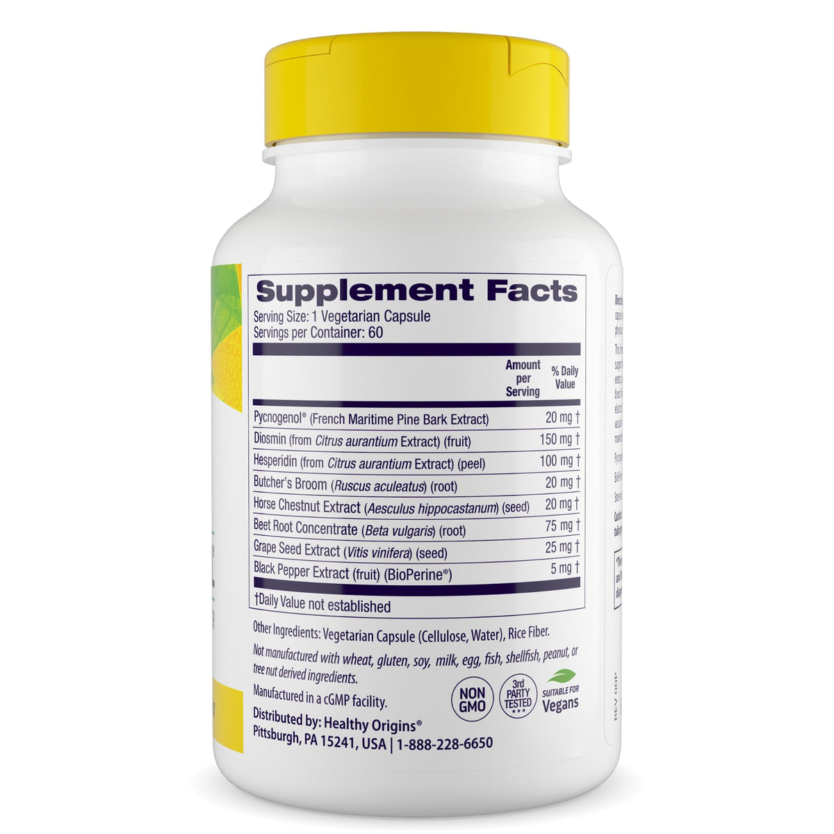 Healthy Origins Pycnogenol® Circulation Complex gélules sur fond blanc