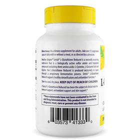 Healthy Origins Setria L-Glutathione 250 mg étiquette arrière