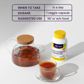 Healthy Origins Setria L-Glutathione 250 mg gélules sur une table