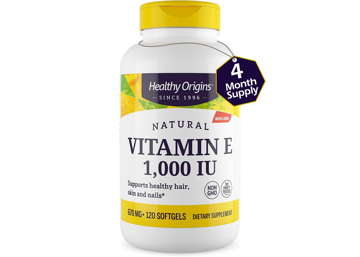 Healthy Origins Vitamine E 1 000 UI gélules molles avant