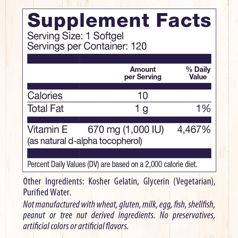 Healthy Origins Vitamine E 1 000 UI gélules molles dans un environnement de cuisine