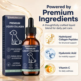 Healthy Petz Liquid Collagène 60ml côté avec bouchon