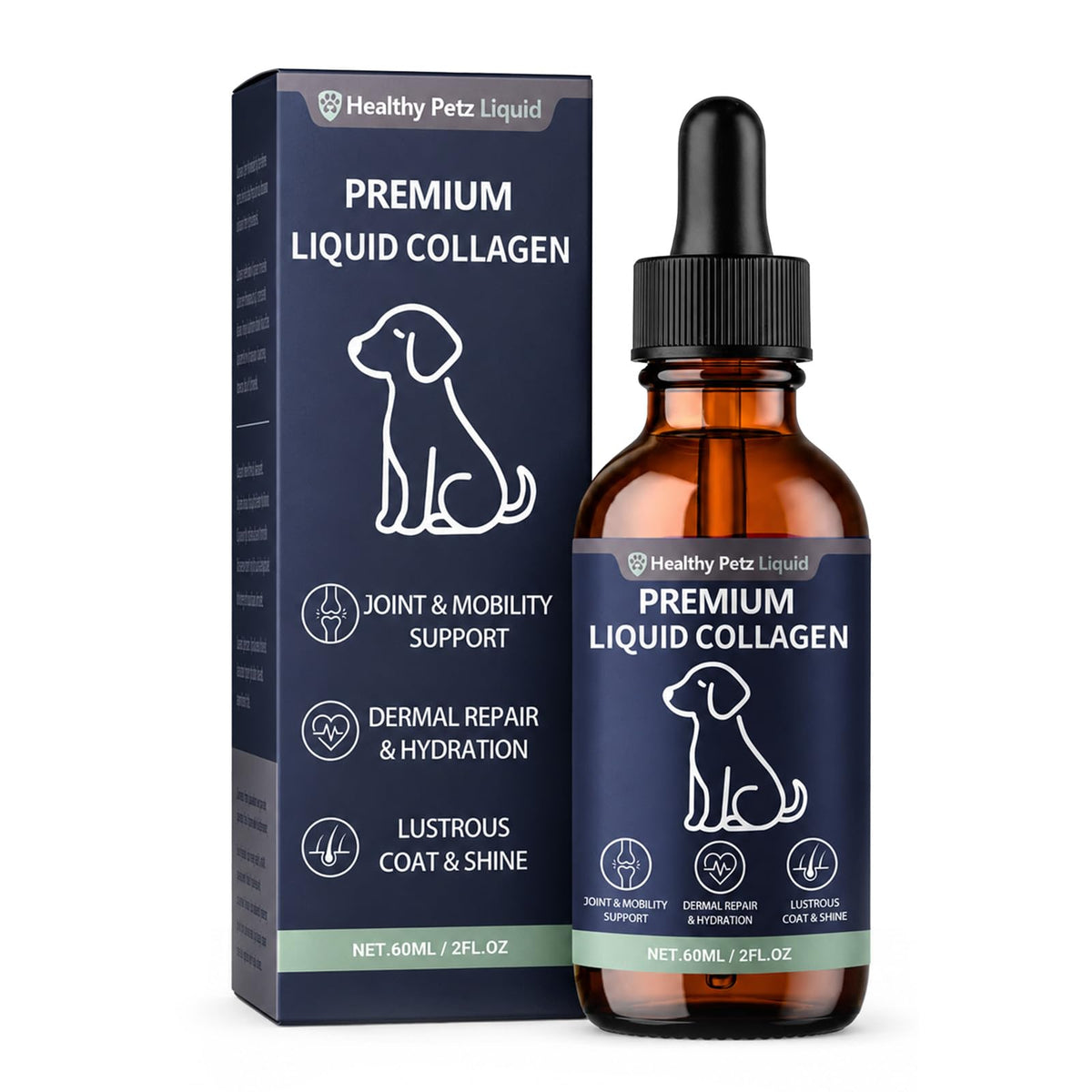 Healthy Petz Liquid Collagène 60ml devant avec étiquette