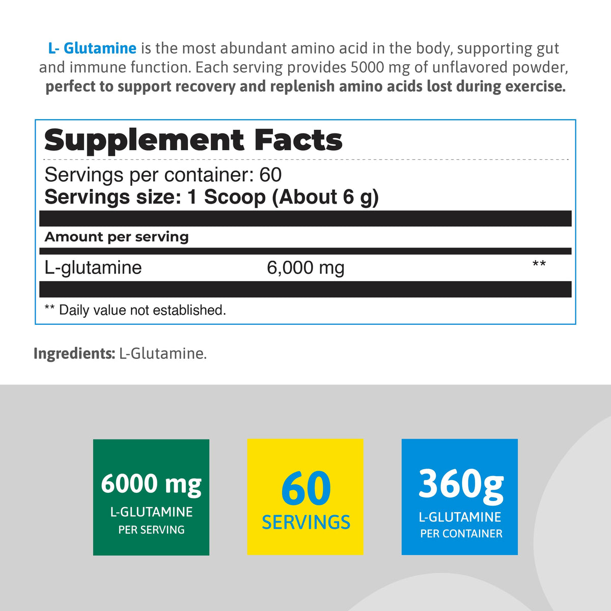 HEALTHY SPORTS L-Glutamine Poudre 6000mg emballage