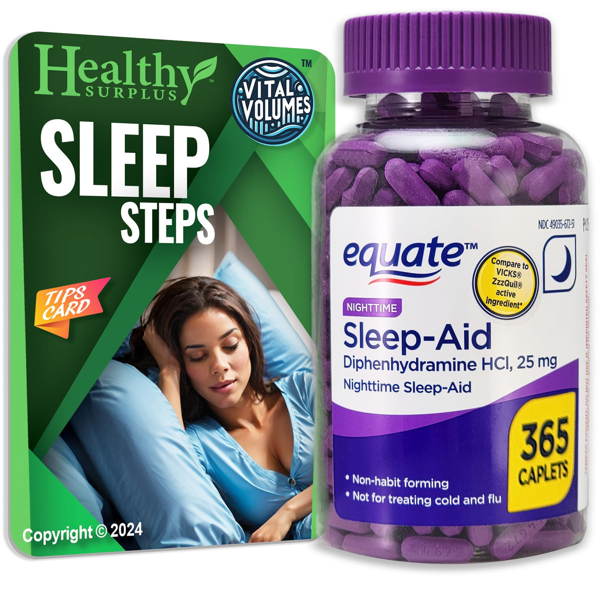 Healthy Surplus Compléments Alimentaires Sommeil 365 Caplets vue de face