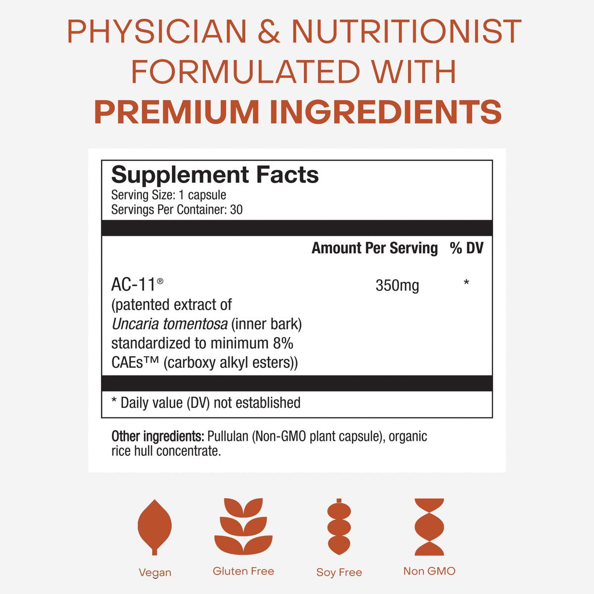 HealthyCell AC-11 complément alimentaire 350 mg, vue de côté de la boîte