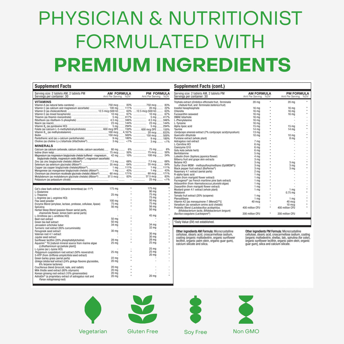 HealthyCell AM/PM Système de Santé - ingrédients naturels
