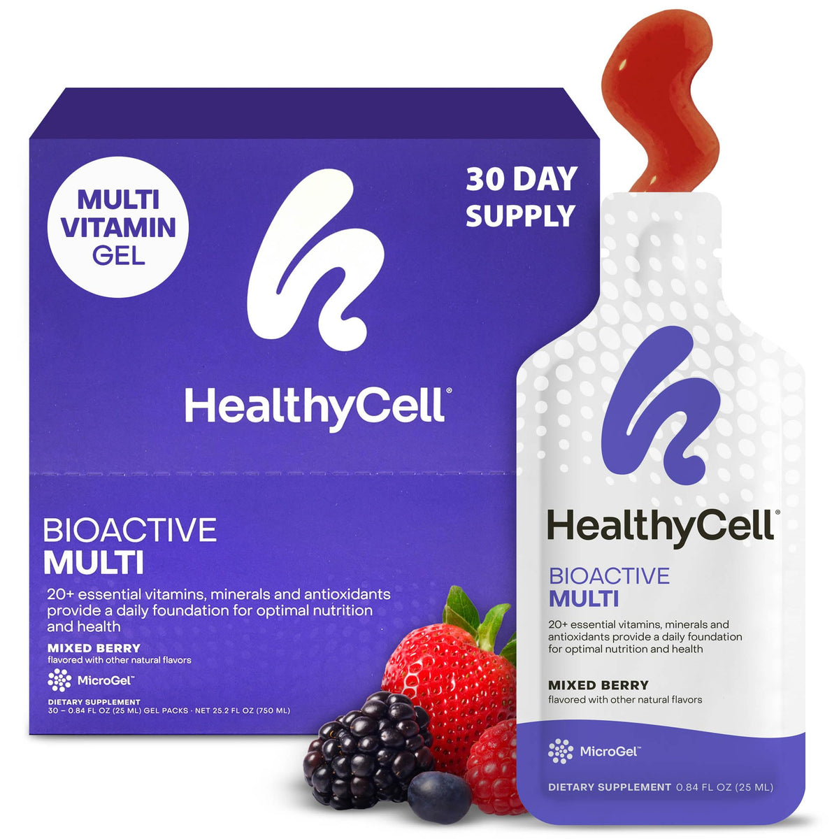 HealthyCell Bioactive Multi sachet gelé aux fruits rouges vue avant