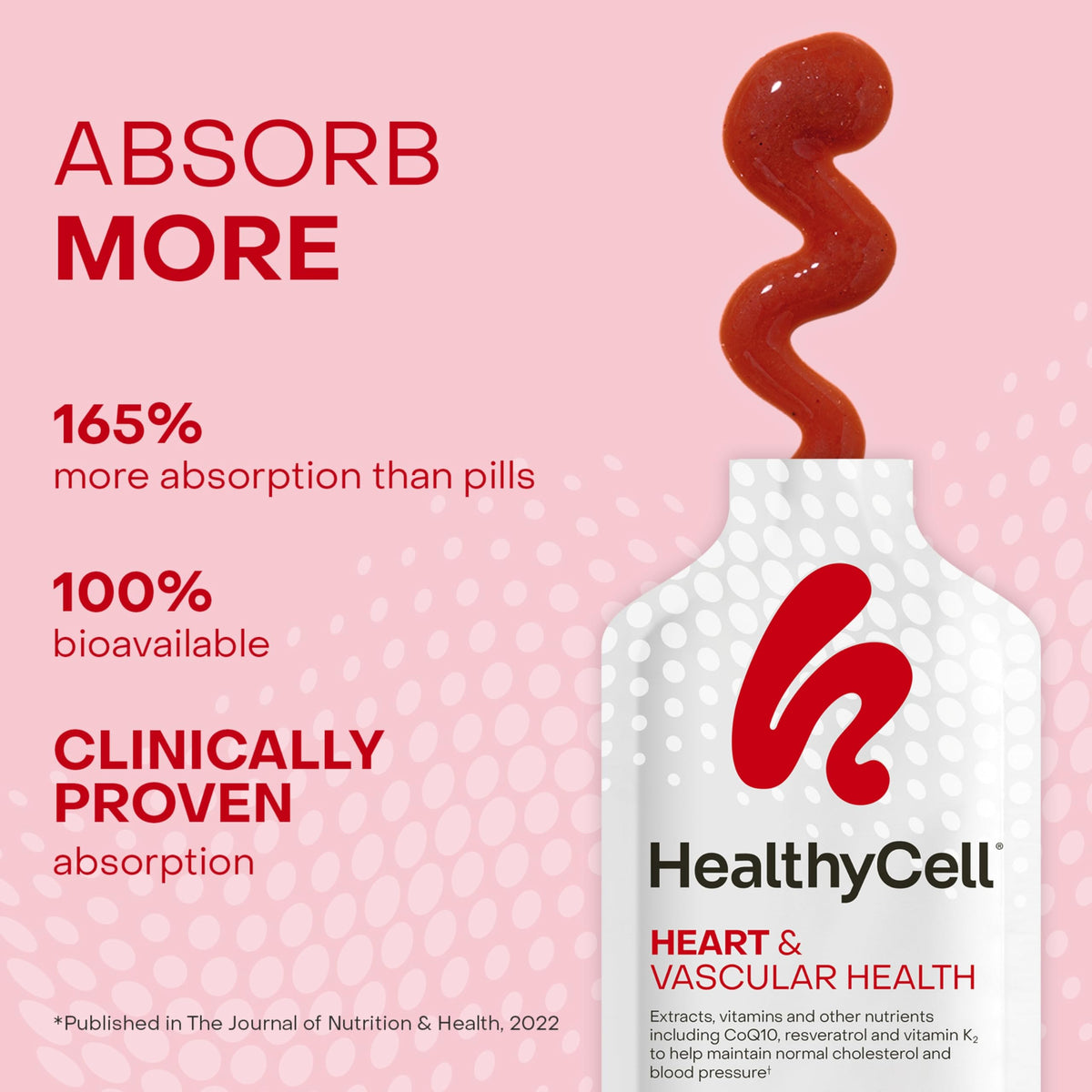 HealthyCell Cœur & Vaisseaux gel pack avec ingrédients naturels