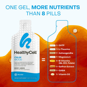 HealthyCell Calm Mood gelées MicroGel avec fruits en arrière-plan