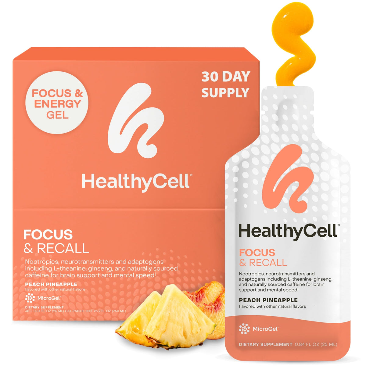 HealthyCell Focus & Recall 30 Gel Packs vue de face