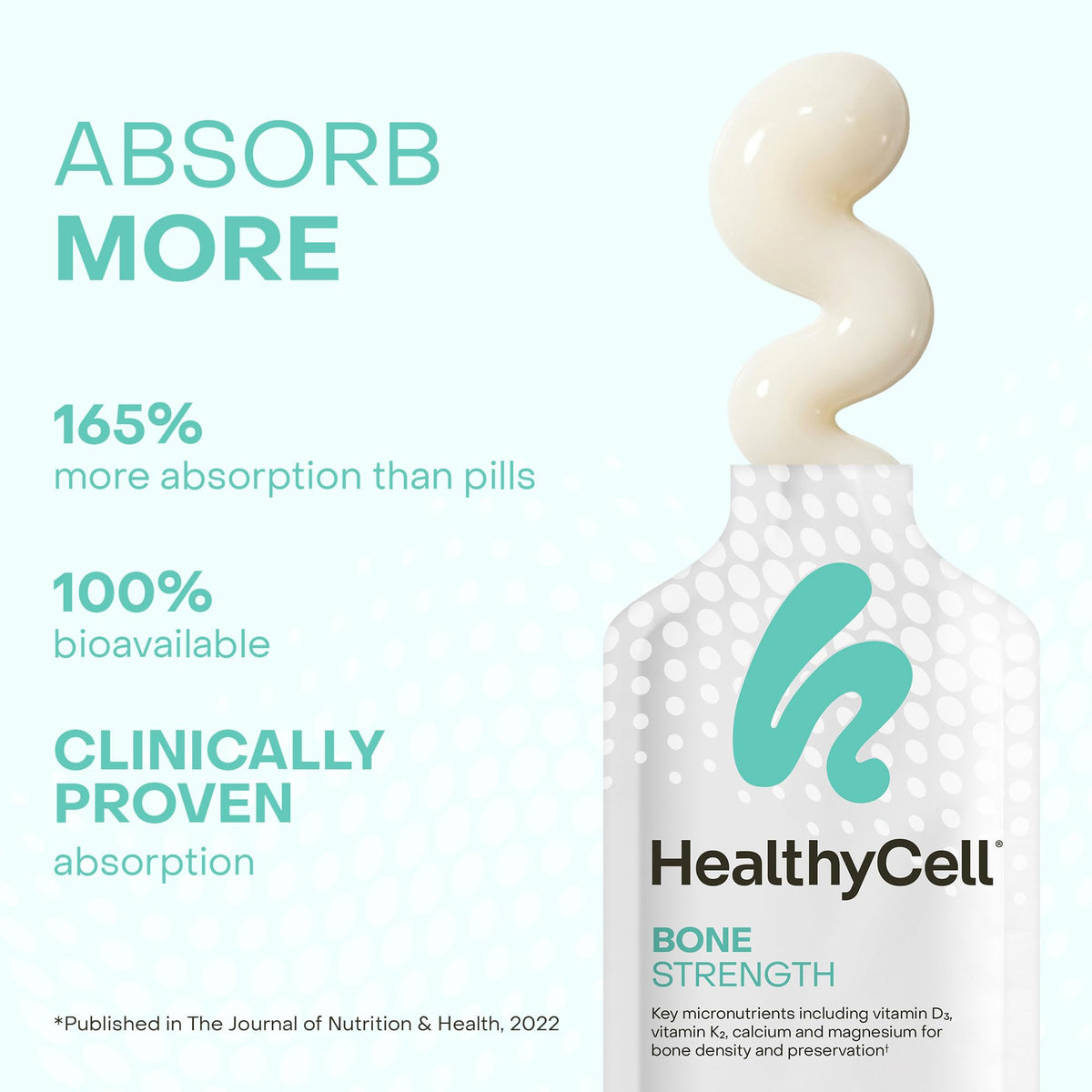 HealthyCell Force Osseuse gel pack en main