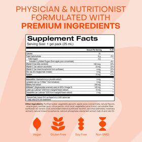 HealthyCell gel pack sur fond de cuisine avec ingrédients naturels