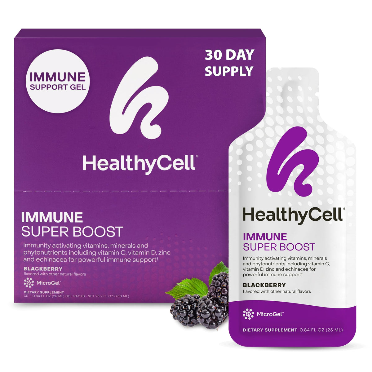 HealthyCell gelée 14 packs saveur mûre vue de face
