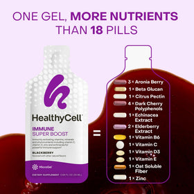 HealthyCell gelée saveur mûre avec étiquette