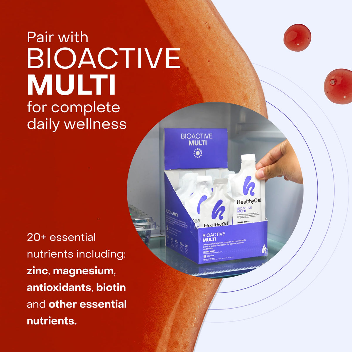 HealthyCell Glucose Support MicroGel paquet ouvert