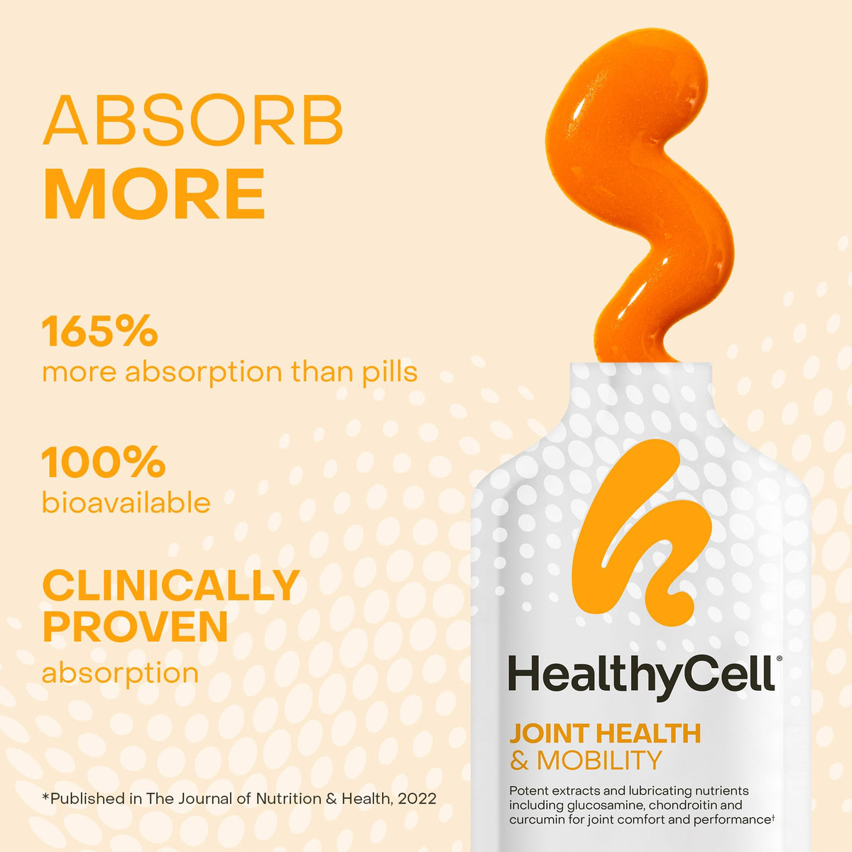 HealthyCell Mobilité Articulaire gel pack avec ingrédients