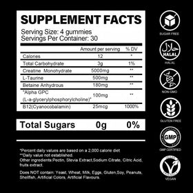 HealthyFinds Gummies Créatine Monohydrate, détail des gummies