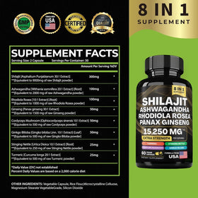 HealthyFinds Shilajit Capsules, capsules sur une surface blanche