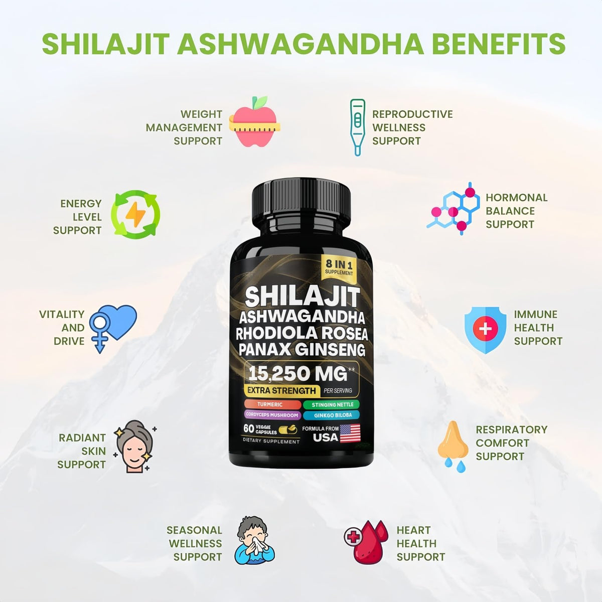 HealthyFinds Shilajit Capsules, prise de capsules avec verre d'eau