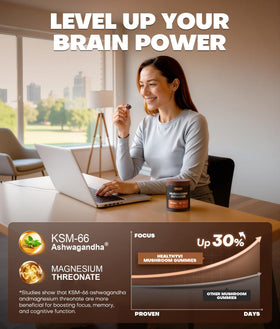 HealthyVi Gummies Champignons 10-en-1 120 Ct ingrédients sur l'étiquette
