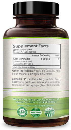 HealthyWayRx 500mg SAM-e complément alimentaire à côté d'un carnet de notes