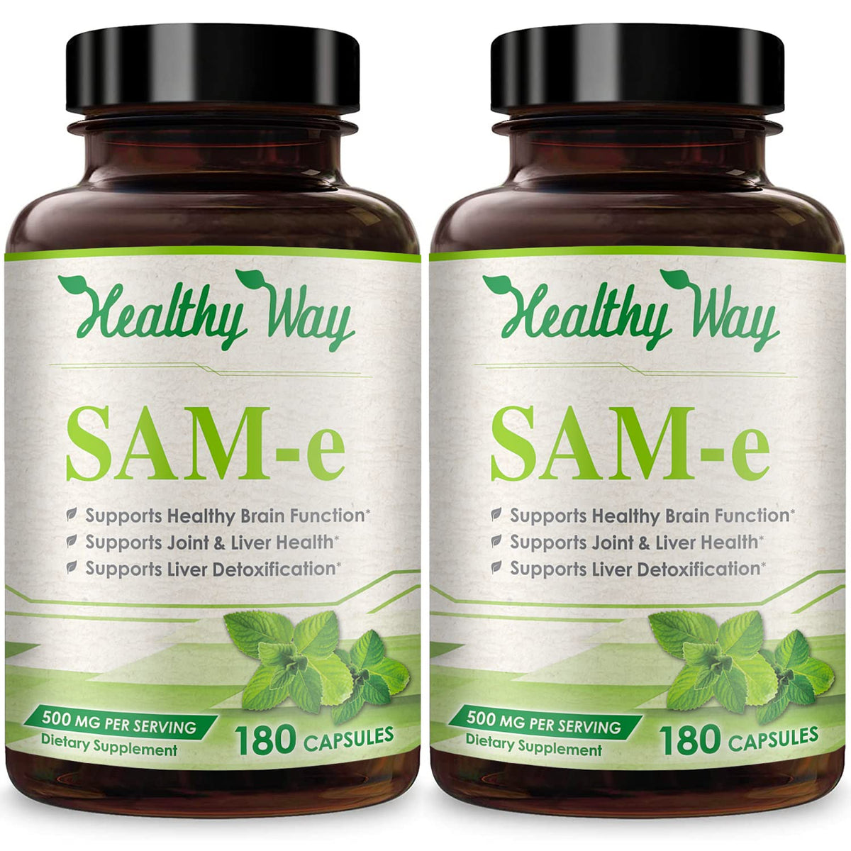 HealthyWayRx 500mg SAM-e complément alimentaire en bouteille vue de face