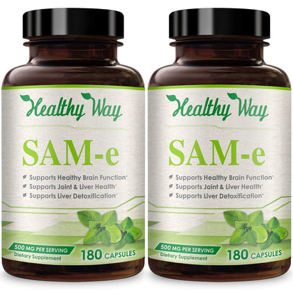 HealthyWayRx 500mg SAM-e complément alimentaire en bouteille vue de face