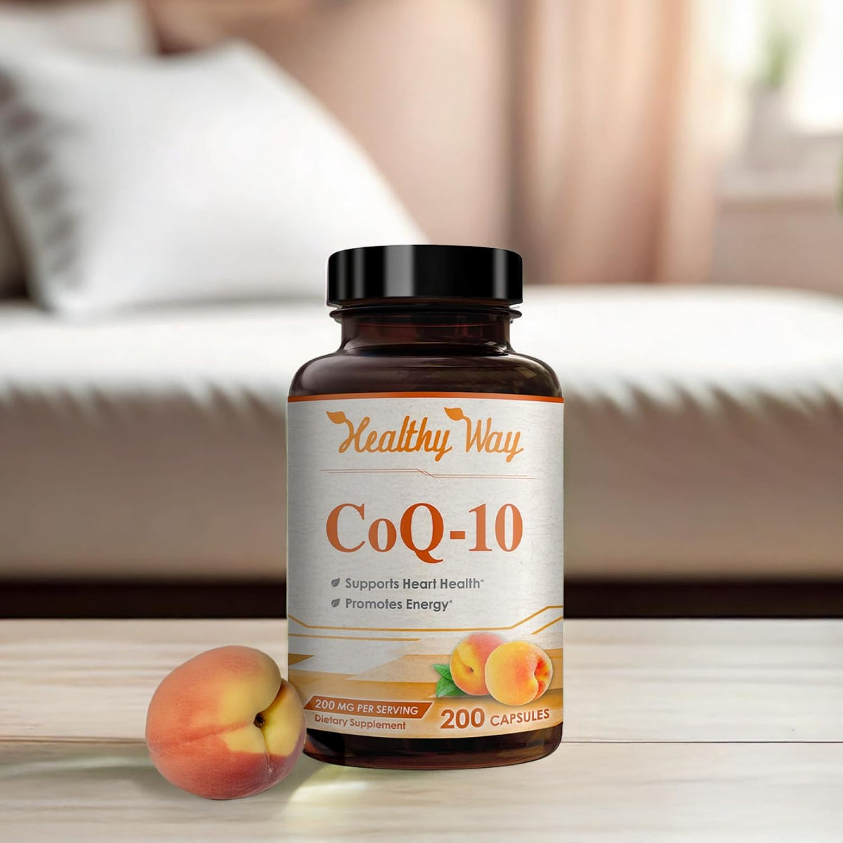 HealthyWayRx Coenzyme Q10 200mg capsules close-up