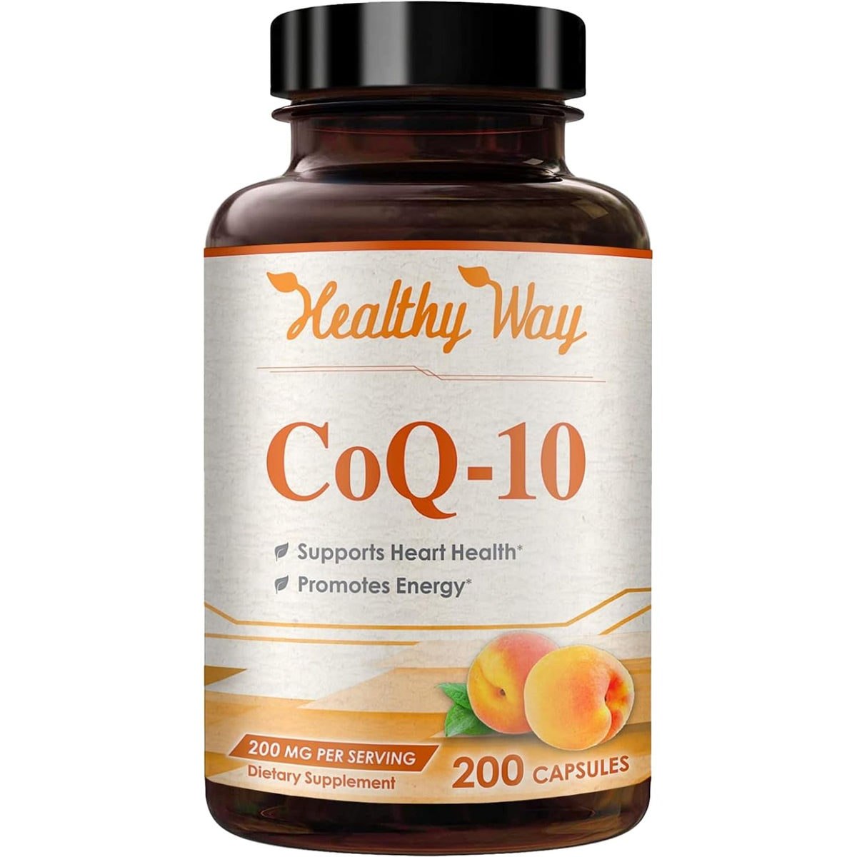 HealthyWayRx Coenzyme Q10 200mg capsules front view