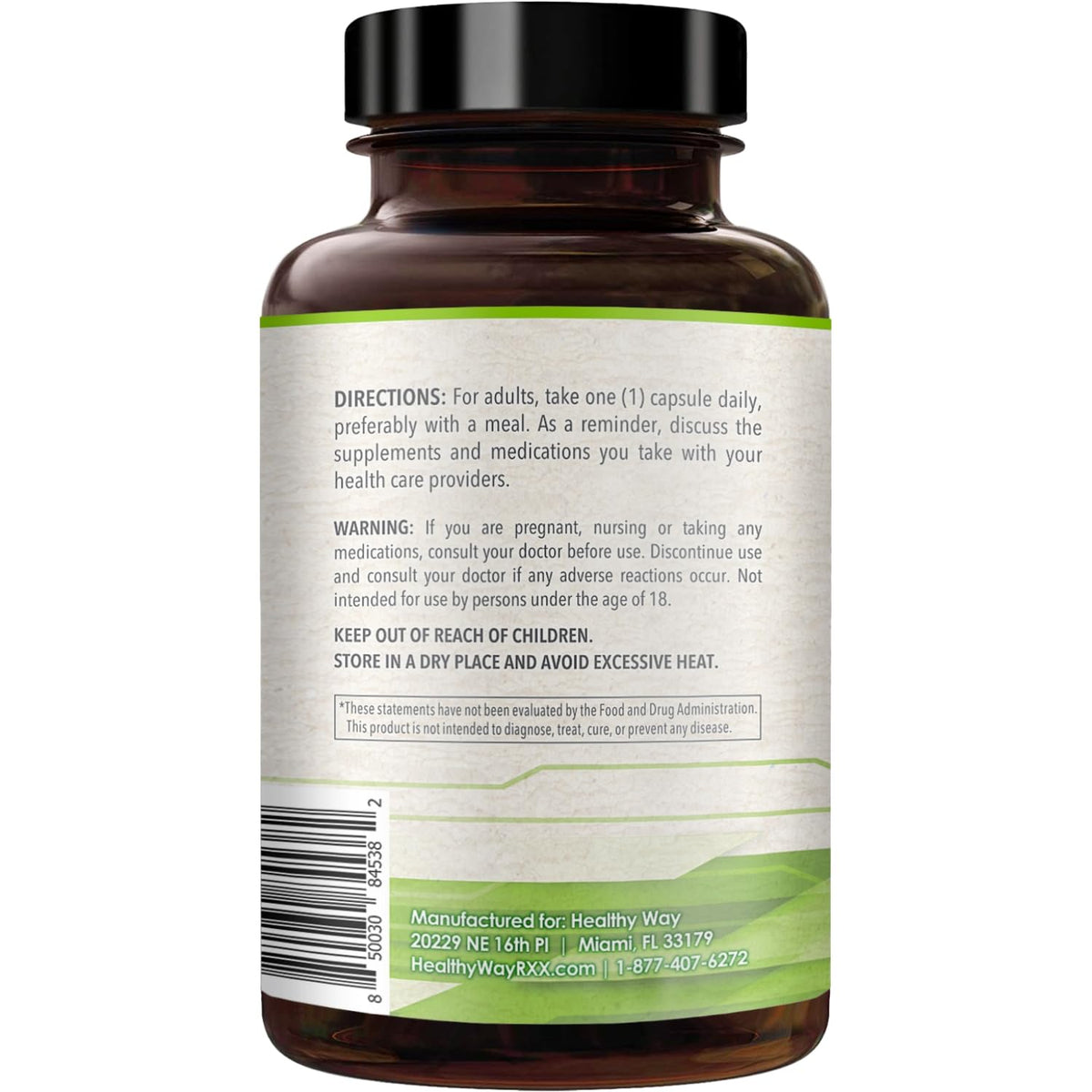 HealthyWayRx Complément Alimentaire SAM-e 500mg 180 Capsules emballage