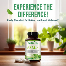 HealthyWayRx Complément Alimentaire SAM-e 500mg avec un verre d'eau