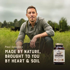 HEART & SOIL Complément Alimentaire Organes de Bœuf 180 Capsules avec étiquette