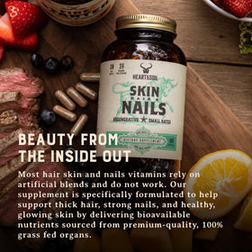 HEART & SOIL Complément Cheveux, Peau et Ongles 180 capsules avec des ingrédients