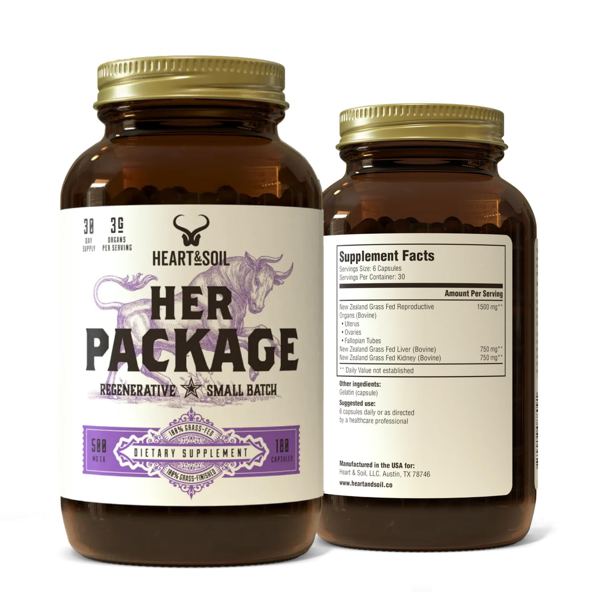 HEART & SOIL Her Package complément alimentaire 180 capsules vue de face