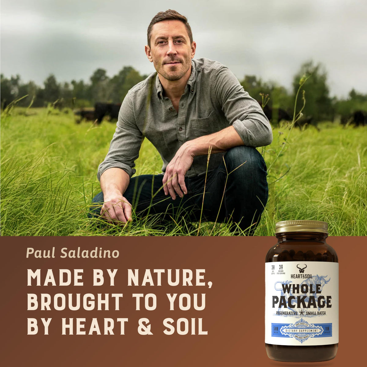 HEART & SOIL Whole Package 180 Capsules sur fond blanc
