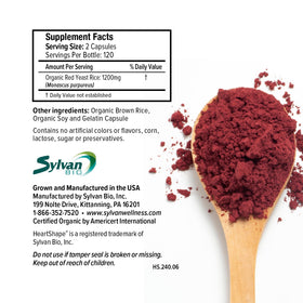 HeartShape Riz de Levure Rouge 240 comprimés avec étiquette visible