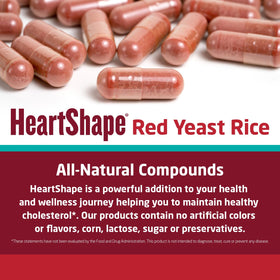 HeartShape Riz de Levure Rouge 240 comprimés près de fruits frais