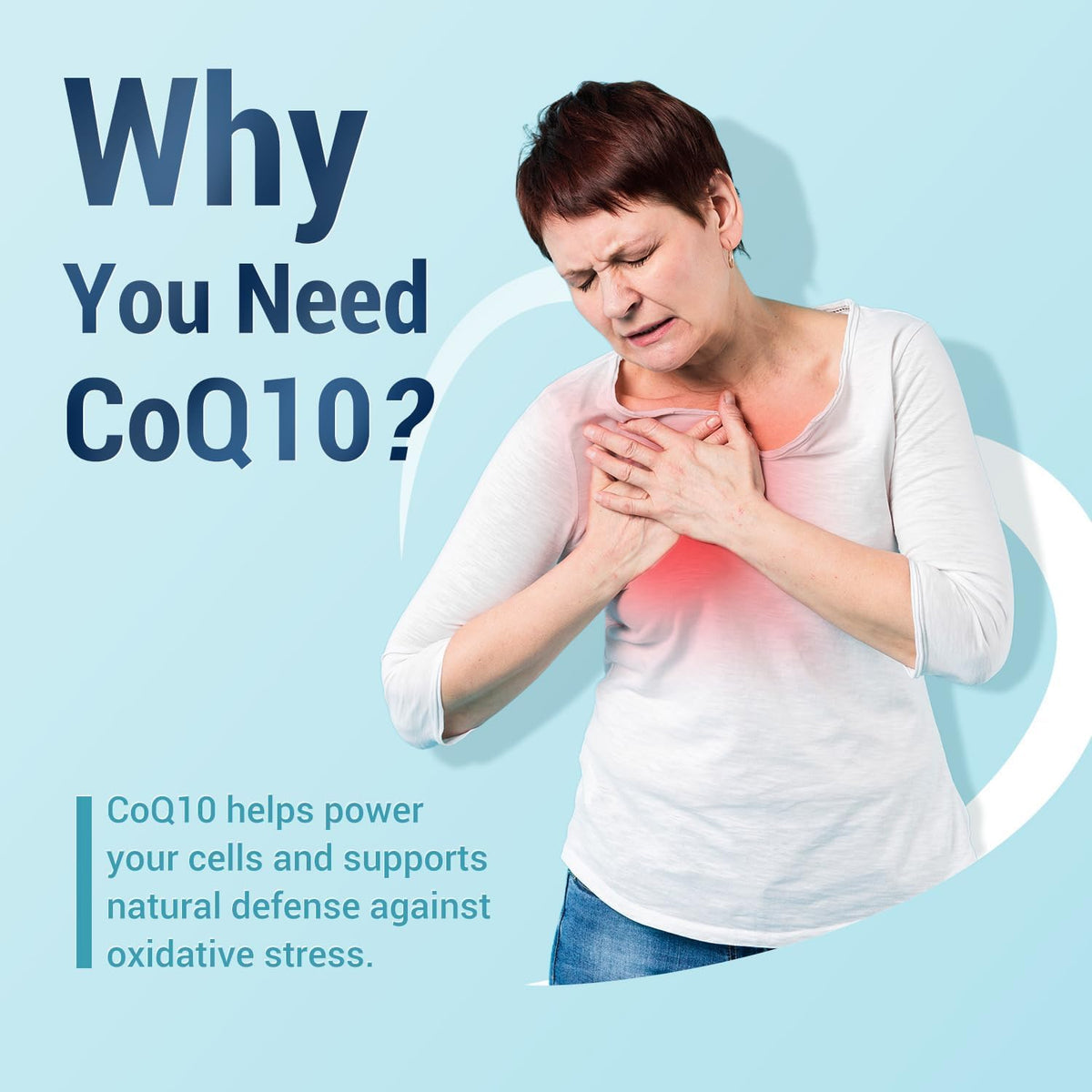 Heivy CoQ10 200mg avec un fond nature